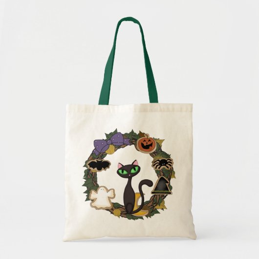 Black Cat Halloween Tote Bag (Voorkant)