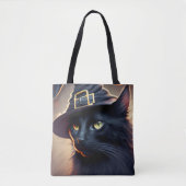 Black Cat Halloween Tote Bag (Voorkant)