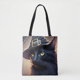 Black Cat Halloween Tote Bag