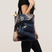 Black Cat Halloween Tote Bag (Dichtbij)