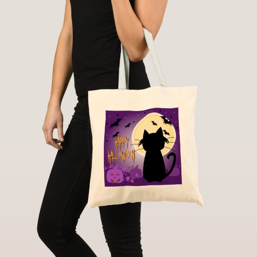 Black Cat Halloween Tote Bag (Voorkant (product))
