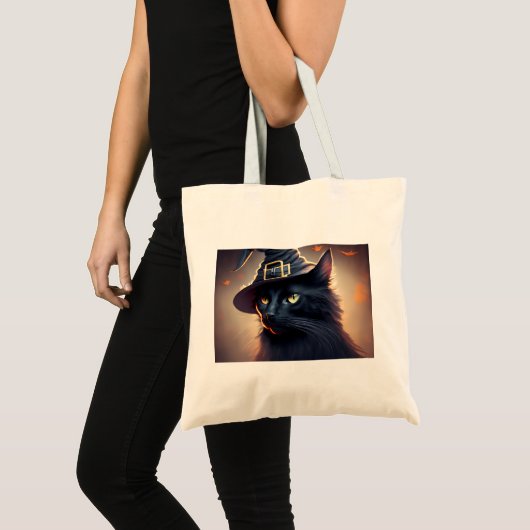 Black Cat Halloween Tote Bag (Voorkant (product))