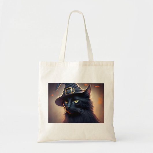 Black Cat Halloween Tote Bag (Voorkant)