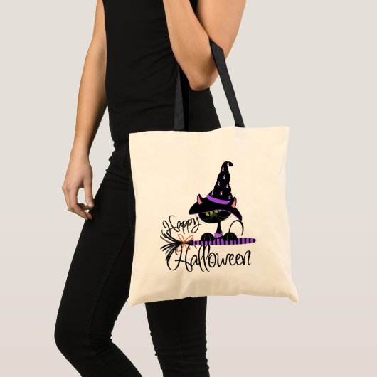 Black Cat Halloween Trick-or-Treat tas (Voorkant (product))