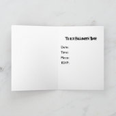 Black Cat Halloween-uitnodiging of wenskaart (Binnen)