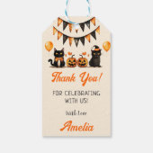 Black Cat Halloween verjaardagsfeestje cadeau Labe Cadeaulabel (Achterkant)