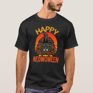 Black Cat Halloween Witchcraft Cat Witch Pumpkin M T-shirt