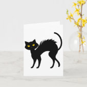 Black Cat Halloween - zwarte katten Kaart (Gele Bloem)
