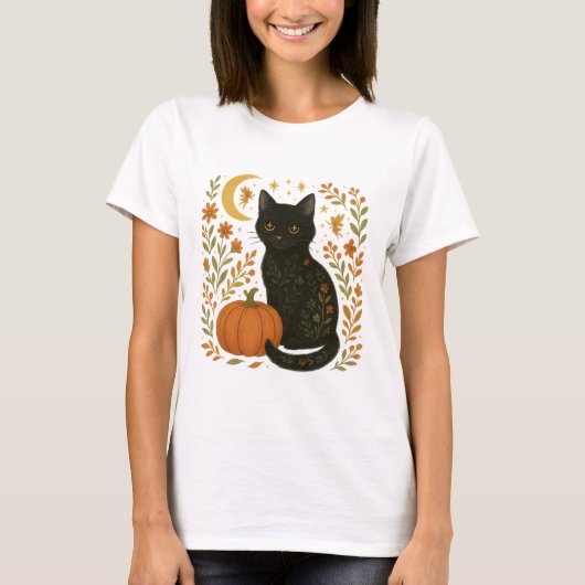 Black cat halloweening ・ too cute to spook ・ cat t-shirt (Voorkant)