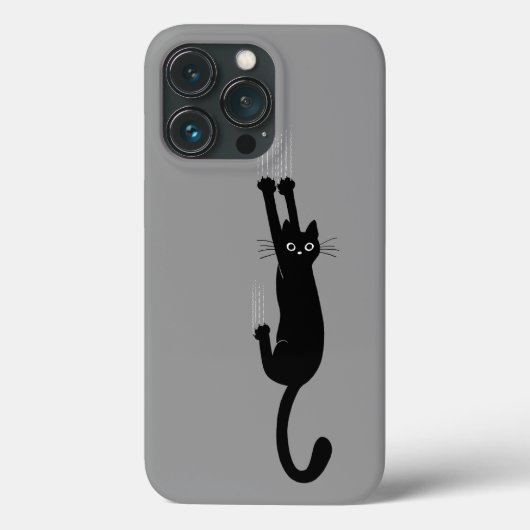 Black Cat Hanging On | Humoureuze keukenkat Case-Mate iPhone Case (Achterkant)