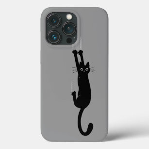 Black Cat Hanging On   Humoureuze keukenkat Case-Mate iPhone Case