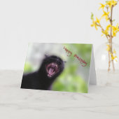 Black Cat Happy Birthday Kaart (Gele Bloem)