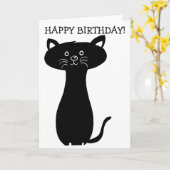 Black Cat Happy Birthday-kaart Kaart (Gele Bloem)