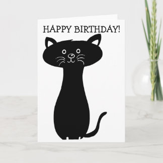 Black Cat Happy Birthday-kaart Kaart