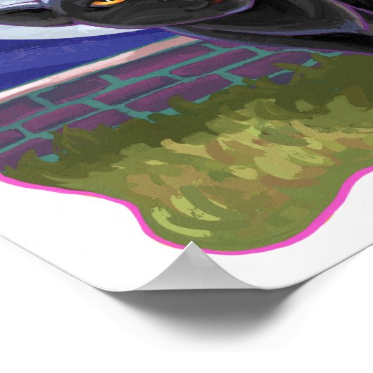 Black Cat Happy Birthday-Poster op persoonlijke ti Poster (Hoek)