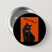 Black Cat Happy Halloween Button/badge Ronde Button 7,6 Cm (Voorkant /achterkant)