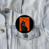 Black Cat Happy Halloween Button/badge Ronde Button 7,6 Cm (In situ)