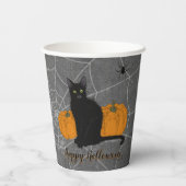 Black Cat Happy Halloween Papieren Bekers (Achterkant)