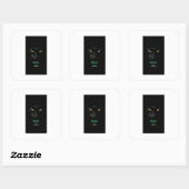 Black Cat Happy Halloween schattig Vierkante Sticker (Vel)