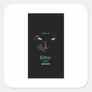 Black Cat Happy Halloween schattig Vierkante Sticker