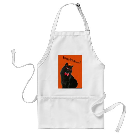 Black Cat Happy Halloween Schort (Voorkant)