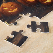 Black Cat Happy Halloween spookhuis puzzel (Zijkant)