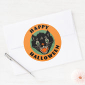  Black Cat - Happy Halloween Sticker (Envelop)
