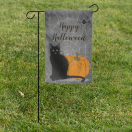 Black Cat Happy Halloween Tuinvlag
