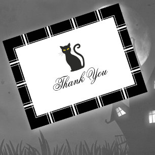 Black Cat Hartelijk dank voor Halloween Black Briefkaart