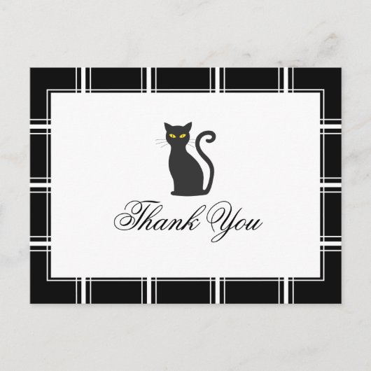 Black Cat Hartelijk dank voor Halloween Black Briefkaart (Voorkant)