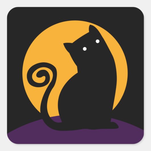 Black Cat Harvest Moon sticker (Voorkant)