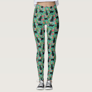 Black Cat Hawaiian print leggings