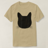 Black Cat Head Silhouette Funny Tabby Feline Lover T-shirt (Design voorkant)