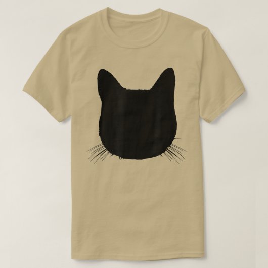 Black Cat Head Silhouette Funny Tabby Feline Lover T-shirt (Design voorkant)