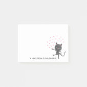 Black Cat & Hearts - Aangepaste naam Post-it® Notes (Voorkant)