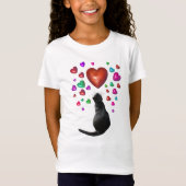 Black Cat Hearts Shirt (Voorkant)