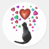 Black Cat Hearts Sticker (Voorkant)