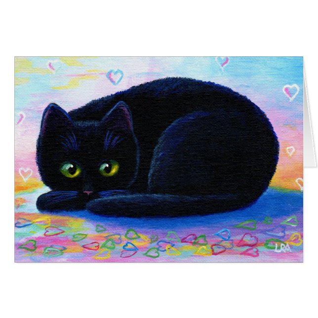 Black Cat Hearts Valentijn Creationarts (Voorkant Horizontaal)