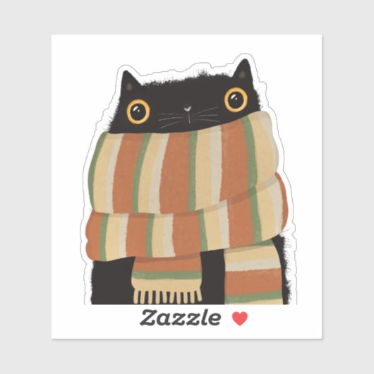 Black Cat Herfst Seizoen Gelukkig Halloween Sticker (Vel)