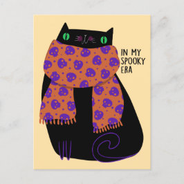 Black Cat Herfst Seizoen Halloween Spooky Schattig Briefkaart