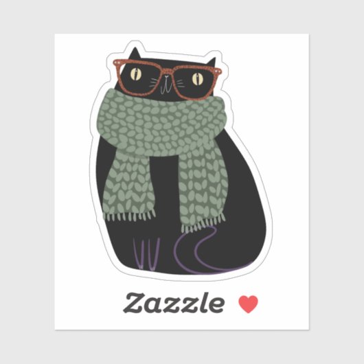 Black Cat Herfst Seizoen Halloween Spooky Schattig Sticker (Vel)