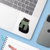 Black Cat Herfst Seizoen Halloween Spooky Schattig Sticker (Laptop met iPhone)
