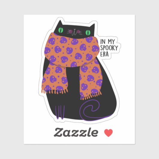 Black Cat Herfst Seizoen Halloween Spooky Schattig Sticker (Vel)