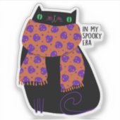 Black Cat Herfst Seizoen Halloween Spooky Schattig Sticker (Voorkant)