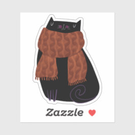 Black Cat Herfst Seizoen Halloween Spooky Schattig Sticker