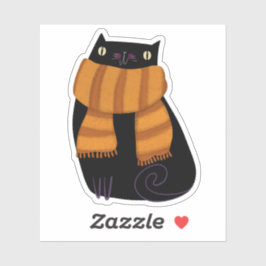 Black Cat Herfst Seizoen Halloween Spooky Schattig Sticker