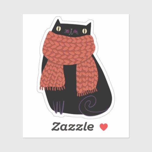 Black Cat Herfst Seizoen Halloween Spooky Schattig Sticker (Vel)