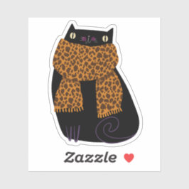 Black Cat Herfst Seizoen Halloween Spooky Schattig Sticker
