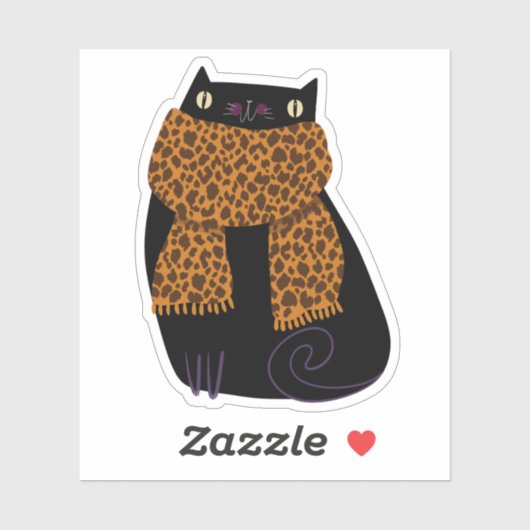 Black Cat Herfst Seizoen Halloween Spooky Schattig Sticker (Vel)