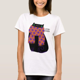 Black Cat Herfst Seizoen Halloween Spooky Schattig T-shirt